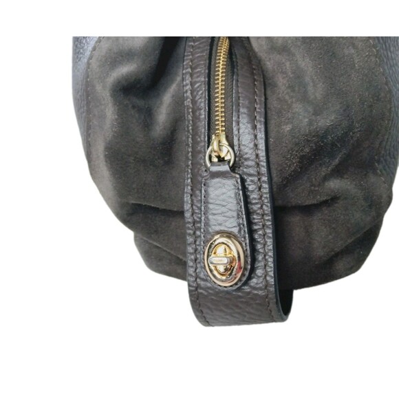 Coach Eddie Shoulder Bag 42 Buffalo Embossed Leather & Suede Brown Style #20334 - Picture 9 of 13